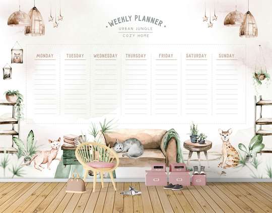 Wall mural for the nursery - Diary on the wall