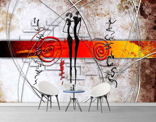 Wall Mural - African abstraction of two lovers