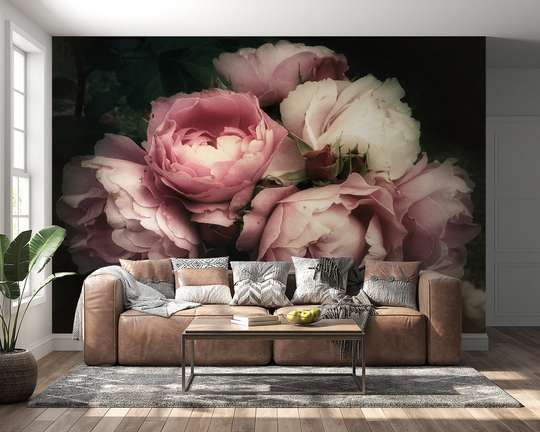 Fototapet - Flori albe și roz