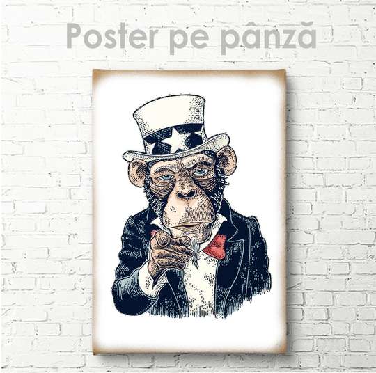 Poster, business monkey, 30 x 60 см, Canvas on frame, Animals
