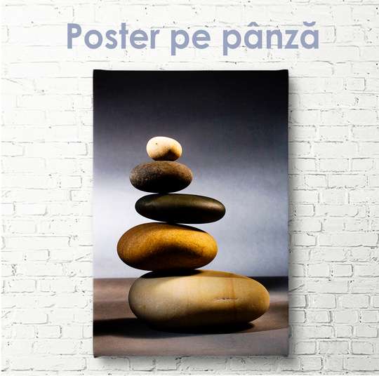 Poster - Piramida pietrelor, 30 x 45 см, Panza pe cadru