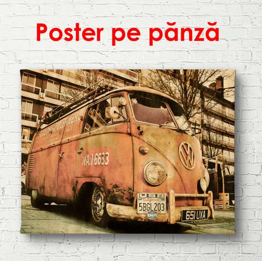 Poster - Autobuzul vintage, 90 x 60 см, Poster înrămat