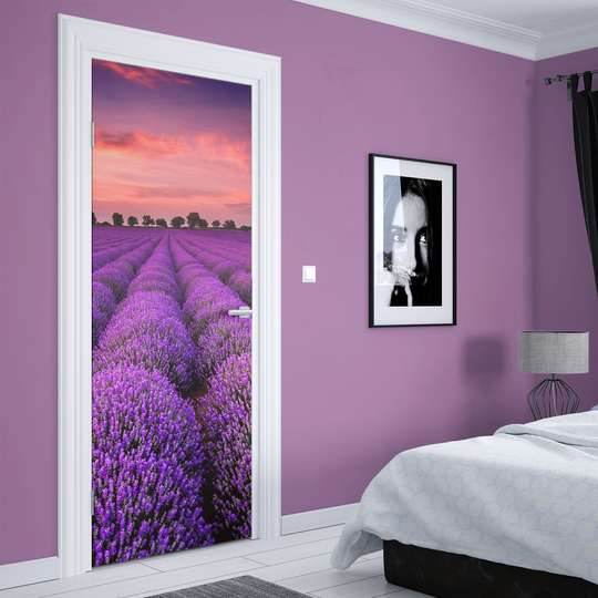 3D door sticker, Lavender field, 60 x 90cm