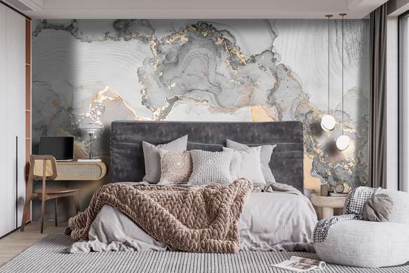 Wall Mural - Grey-gold hues