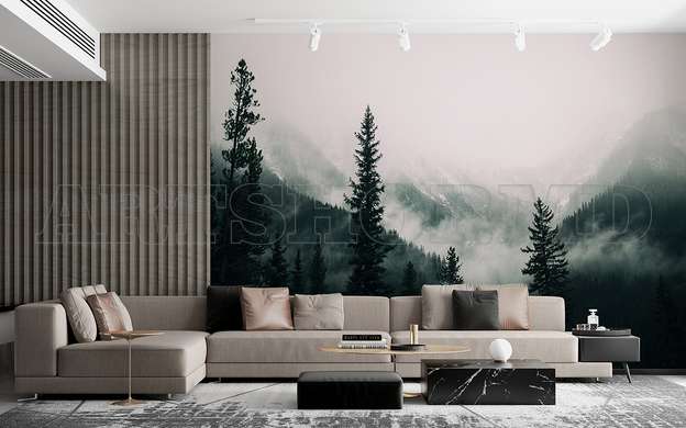 Wall mural - The forest in the fog