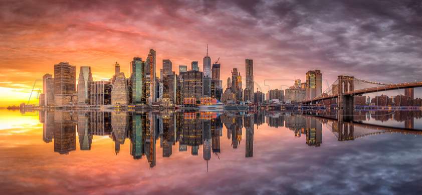 Modular picture, New York at sunset, 108 х 60