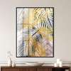 Poster - Golden palm leaves, 60 x 90 см, Framed poster on glass, Botanical