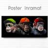 Постер, Гламурные обезьяны, 90 x 45 см, Постер на Стекле в раме, Животные