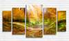 Модульная картина, Осенний пейзаж в лесу, 206 x 115