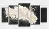 Tablou Pe Panza Multicanvas, Flori albe pe un fundal întunecat, 206 x 115