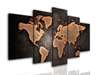 Modular picture, Political map of the world on a brown background, 108 х 60