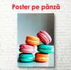 Poster - Prăjituri macarons multicolore, 45 x 90 см, Poster inramat pe sticla, Alimente și Băuturi