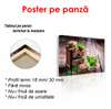 Poster - Cake with a cup of tea on the table, 90 x 60 см, Framed poster, Food and Drinks