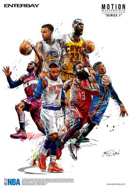 Постер - Плакат баскетбольной команды, 30 x 45 см, Холст на подрамнике