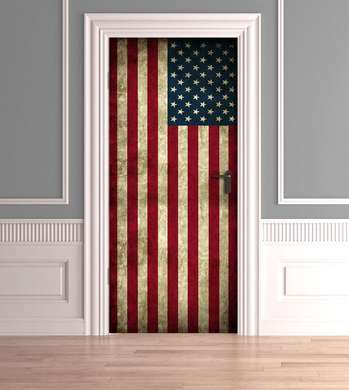 Stickere 3D pentru uși, Steagul SUA, 60 x 90cm, Autocolant pentru Usi