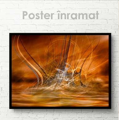 Постер - Абстрактные волны, 45 x 30 см, Холст на подрамнике, Абстракция