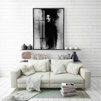 Постер - Из тумана, 60 x 90 см, Постер на Стекле в раме, Черно Белые