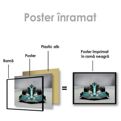 Poster - Formula 1 albastră, 45 x 30 см, Panza pe cadru
