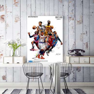 Poster - Poster echipei de baschet, 30 x 45 см, Panza pe cadru
