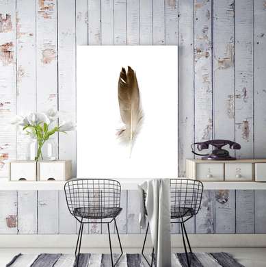 Poster - Feather, 60 x 90 см, Framed poster on glass, Minimalism