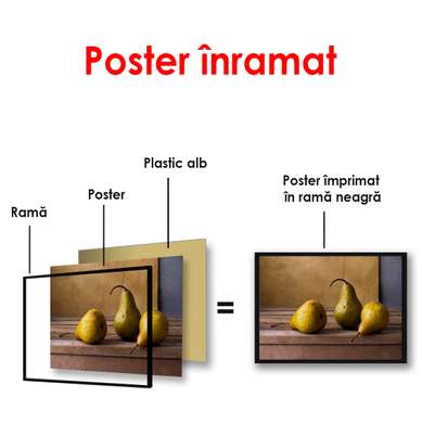Poster - Composition of pears, 90 x 60 см, Framed poster