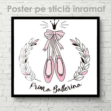 Poster - Ballerina shoes, 40 x 40 см, Canvas on frame