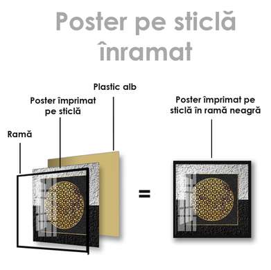 Poster - Cercul într-un pătrat, 100 x 100 см, Poster inramat pe sticla