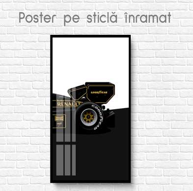 Poster - Element de mașină, 45 x 90 см, Poster inramat pe sticla