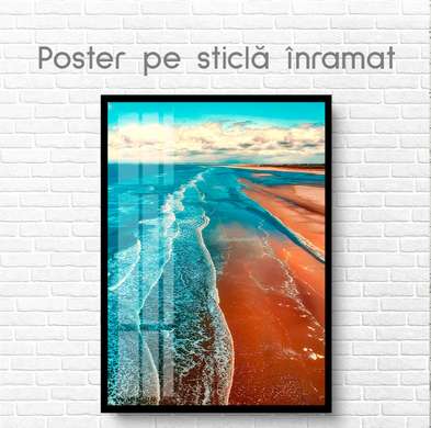 Постер - Волны вдоль берега, 30 x 45 см, Холст на подрамнике