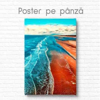 Постер - Волны вдоль берега, 60 x 90 см, Постер на Стекле в раме