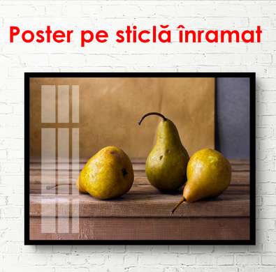Постер - Композиция из груш, 90 x 60 см, Постер в раме, Еда и Напитки