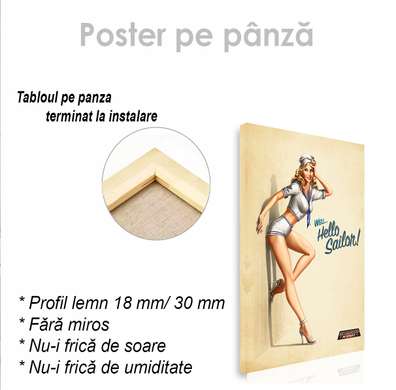 Poster Hello Sailors!, 30 x 45 см, Canvas on frame, Nude