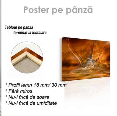 Постер - Абстрактные волны, 45 x 30 см, Холст на подрамнике, Абстракция