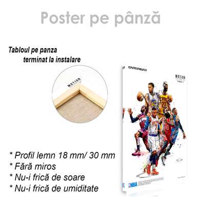 Постер - Плакат баскетбольной команды, 60 x 90 см, Постер на Стекле в раме