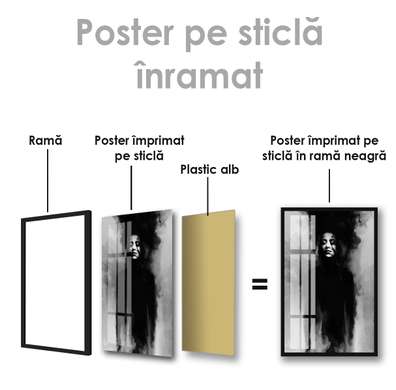 Poster - Out of the fog, 60 x 90 см, Framed poster on glass, Black & White