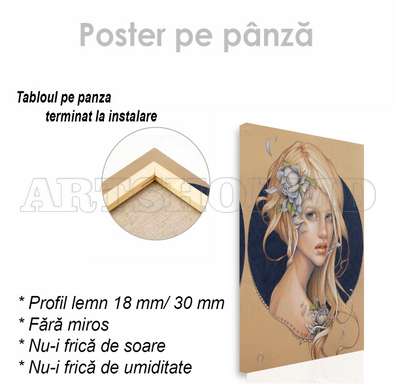 Poster - Fată drăguță, 30 x 45 см, Panza pe cadru, Fantezie