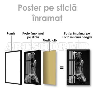Poster - Calvin Klein, 60 x 90 см, Poster inramat pe sticla, Nude
