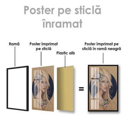 Poster - Fată drăguță, 60 x 90 см, Poster inramat pe sticla
