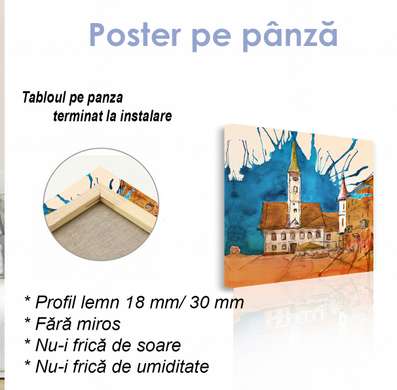 Poster - Clopotnița din sat, 40 x 40 см, Panza pe cadru