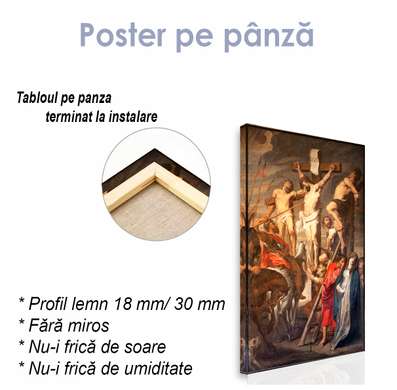 Poster - Răstignirea lui Hristos, 30 x 60 см, Panza pe cadru