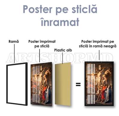 Poster - Răstignirea lui Hristos, 45 x 90 см, Poster inramat pe sticla, Religie