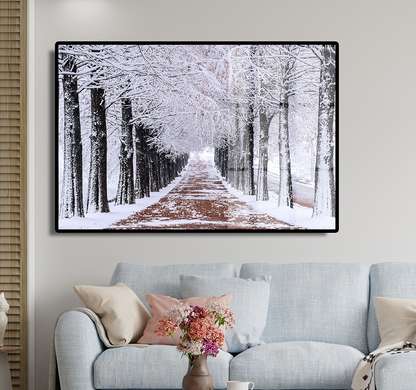 Постер - Зимний лес, 45 x 30 см, Холст на подрамнике