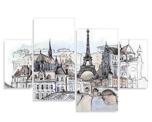 Modular picture, Painted Paris
