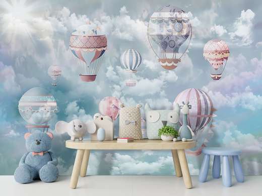 Nursery Wall Mural - Balloons in the clouds
