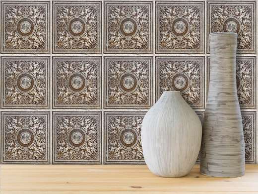 Ceramic tiles with floral pattern, Imitation tiles