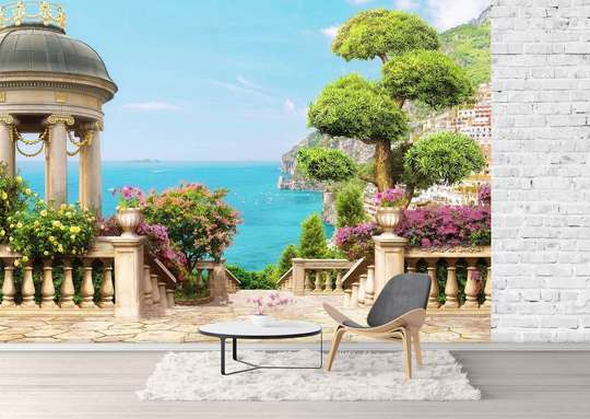 Wall Mural - Balcony with sea view.