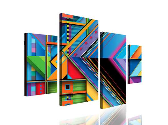 Модульная картина, Разноцветная геометрия, 180 x 108