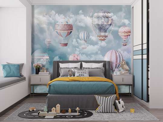 Nursery Wall Mural - Balloons in the clouds