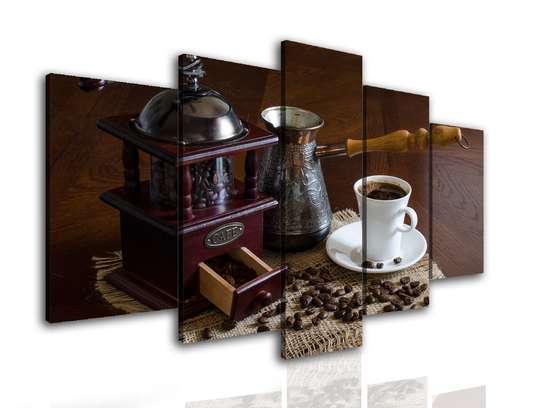 Tablou Pe Panza Multicanvas, Cafea cu ciocolată., 108 х 60