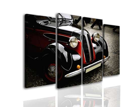 Tablou Pe Panza Multicanvas, Un automobil în stil retro., 198 x 115, 198 x 115